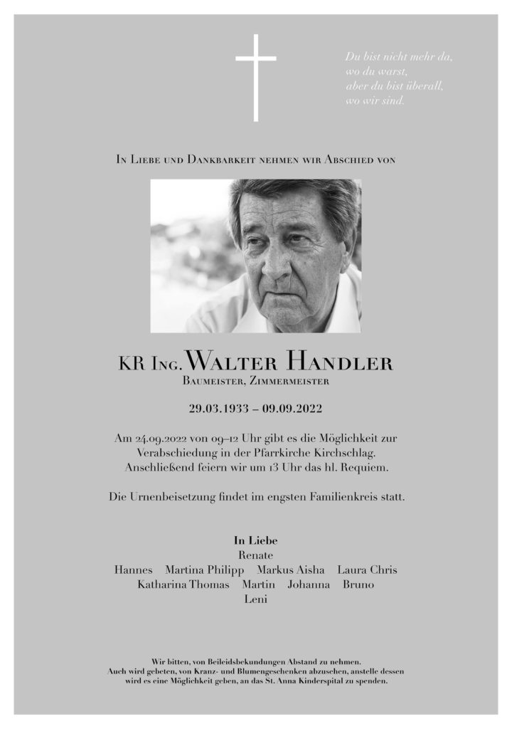 Ing. Walter Handler (89)