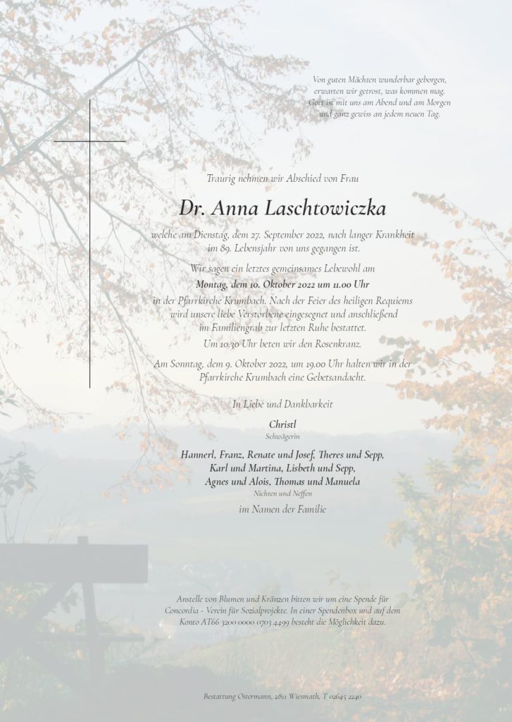 Dr. Anna Laschtowiczka (88)