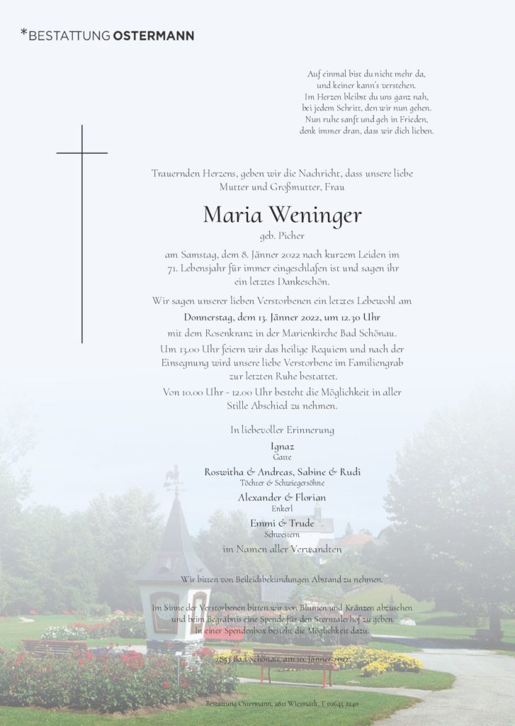 Maria Weninger (70)