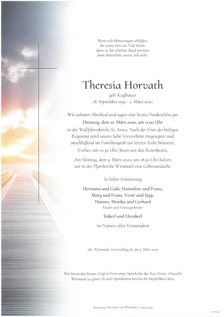 Theresia Horvath (88)